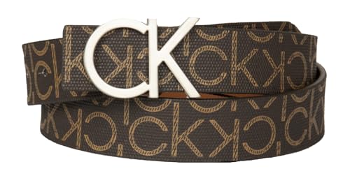 Calvin Klein Belt Damen Ledergürtel Wendegürtel Gürtel, braun-hellbraun, Größe 90 von Calvin Klein