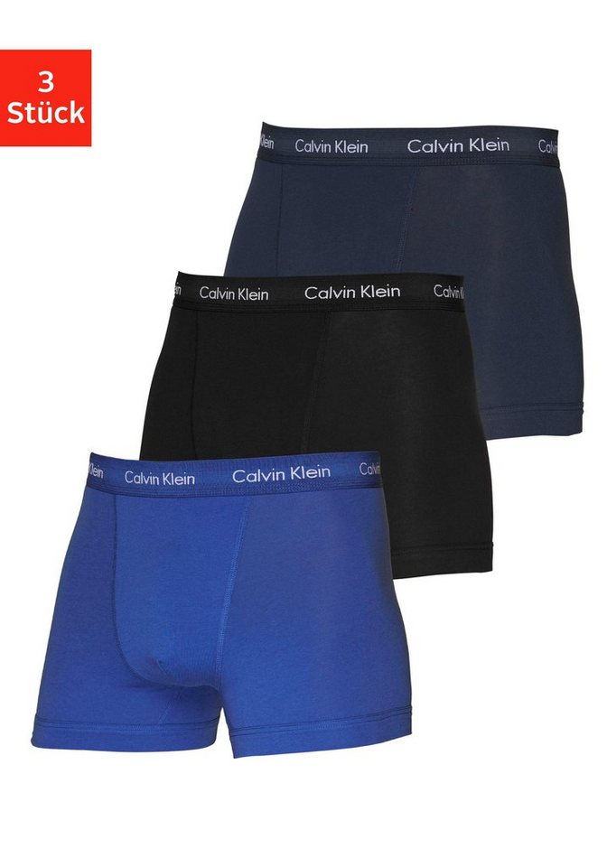 Calvin Klein Underwear Trunk CK TRUNK 3 PACK (3-St) in blautönen mit Logo-Elastikbund von Calvin Klein Underwear