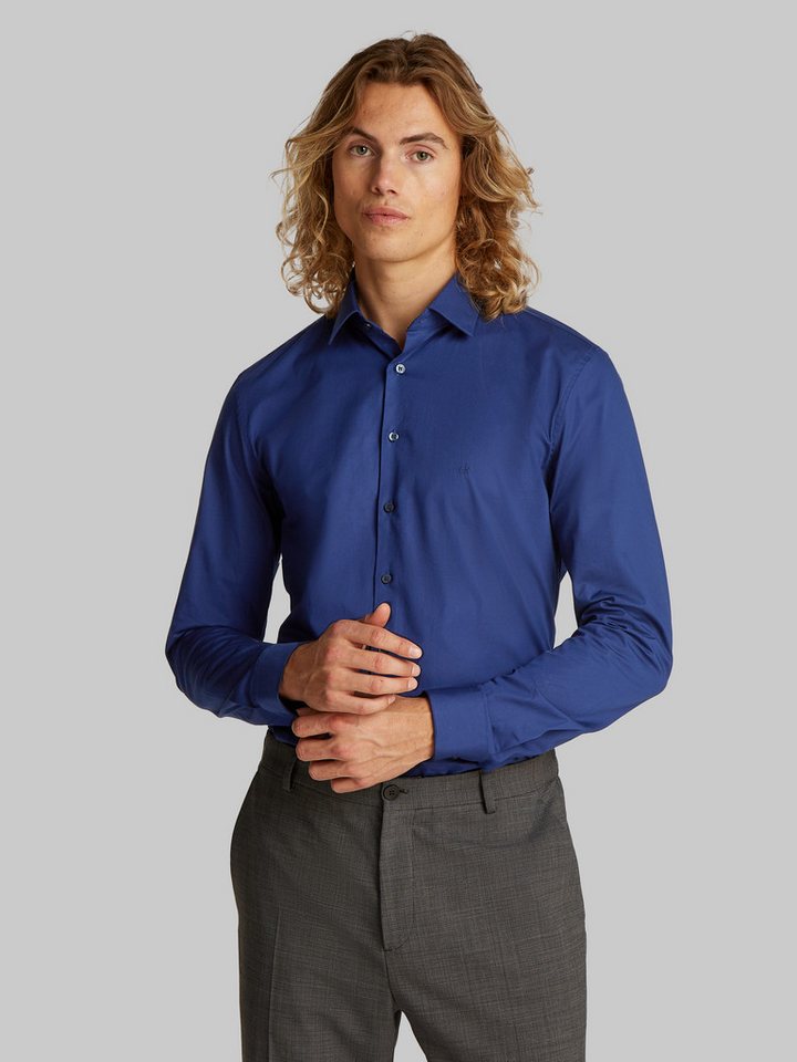 Calvin Klein Businesshemd POPLIN STRETCH SLIM SHIRT mit Kentkragen, Logoprint auf Brusthöhe von Calvin Klein