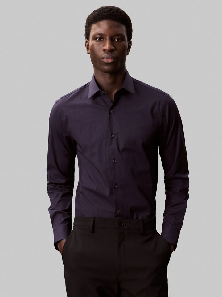 Calvin Klein Businesshemd SLIM ESNTL POPLIN NOS STR SLD Mit Monogramm-Stickerei von Calvin Klein