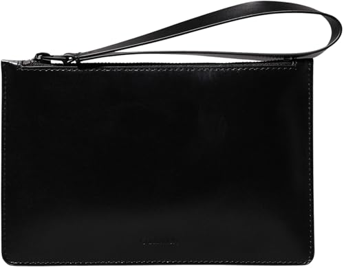Calvin Klein Herren Pouch Tasche Glow Zipped Pouch Flach, Schwarz (Ck Black Leather), Einheitsgröße von Calvin Klein