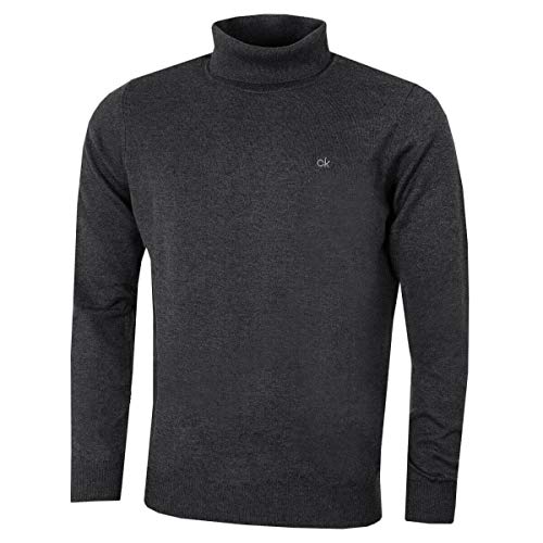 Calvin Klein CK Herren Rollkragen Rib Knit Warm Durable Sweater - Charcoal - L von Calvin Klein