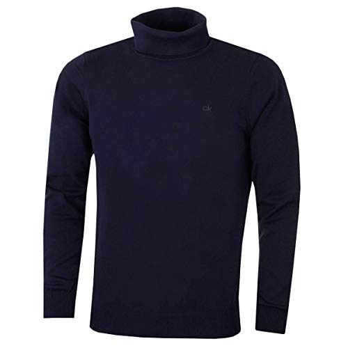 Calvin Klein CK Herren Rollkragen Rib Knit Warm Durable Sweater - Marine - L von Calvin Klein