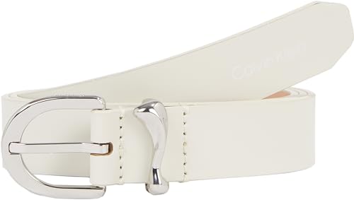 Calvin Klein Damen Gürtel Ck Must Organic Loop Belt 25mm Ledergürtel, Elfenbein (Dk Ecru), 135 von Calvin Klein