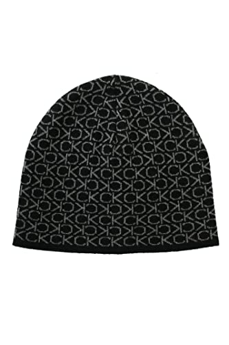 Calvin Klein CK Monogram Wool No Fold Beanie CK Black von Calvin Klein