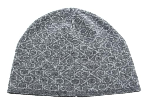 Calvin Klein CK Monogram Wool No Fold Beanie Medium Charcoal von Calvin Klein