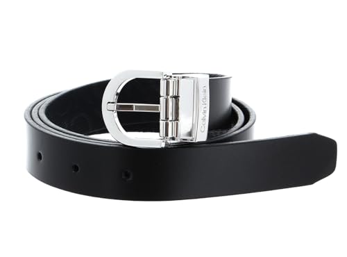 Calvin Klein Leder Gürtel CK Must RD Buckle REV 2.5 Belt W125 Black/Black Mono schwarz wendbar von Calvin Klein