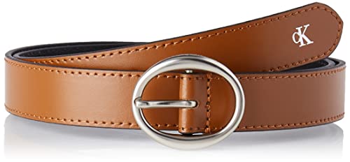 Calvin Klein Leder Gürtel CKJ Classic Round Belt 25MM W90 Cognac braun von Calvin Klein