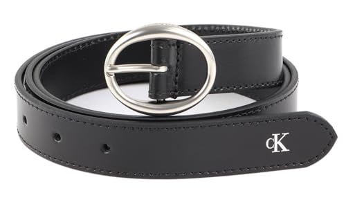 Calvin Klein Leder Gürtel CKJ Classic Round Belt 25MM W95 Black schwarz von Calvin Klein