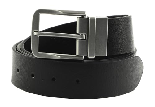 Calvin Klein CKJ Gifting Belt Classic Adj/Rev Belt 35MM W110 Black Solid/Black Allover Print von Calvin Klein