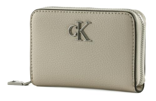 Calvin Klein CKJ Minimal Monogram Zip Around Wallet M Stone von Calvin Klein