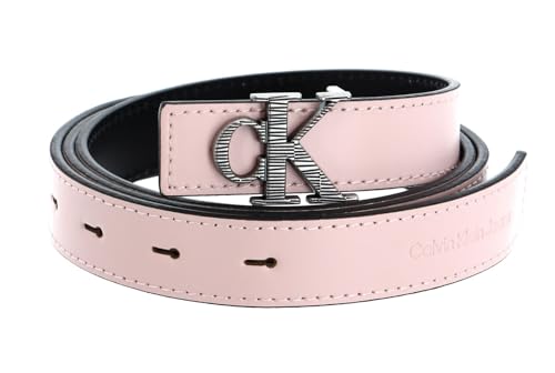 Calvin Klein Leder Gürtel CKJ Monogram Hardware Belt 25MM W110 Pink Blush rosa von Calvin Klein