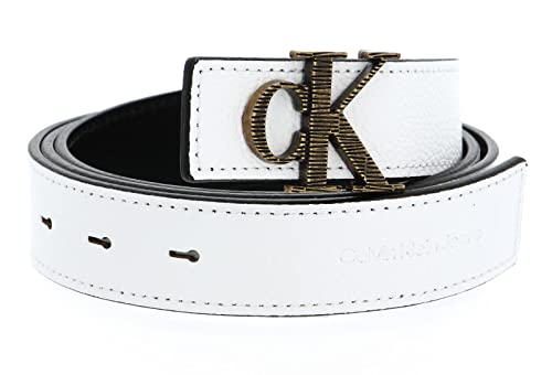 Calvin Klein CKJ Monogram Mono Hardware Belt W100 Bright White von Calvin Klein