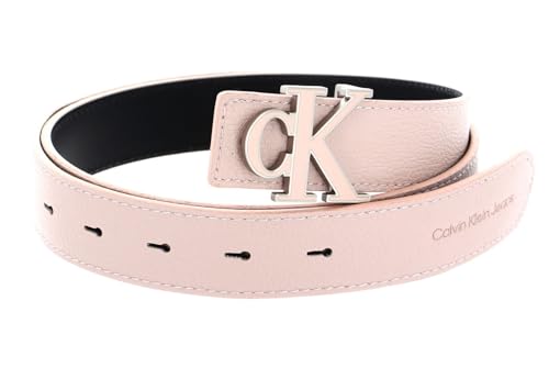 Calvin Klein CKJ Monogram Mono Hardware Outline Belt 25MM W100 Pale Conch Shell von Calvin Klein