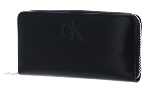 Calvin Klein CKJ Sleek Zip Around Wallet Solid Black von Calvin Klein