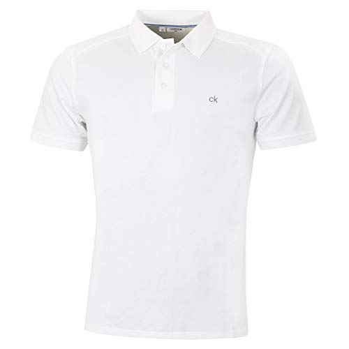 Calvin Klein Herren Campus 3 Knopf Kragen Polo Hemd - Weiß - L von Calvin Klein