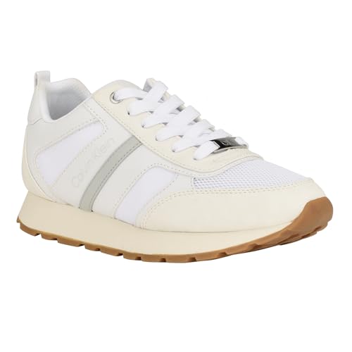 Calvin Klein Carlla Damen-Sneaker, Weiß/Beige Multi 144, 39 EU von Calvin Klein