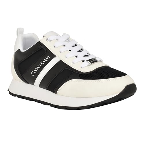 Calvin Klein Carlla Damen-Sneaker, Weiß/Schwarz Multi 145, 38.5 EU von Calvin Klein