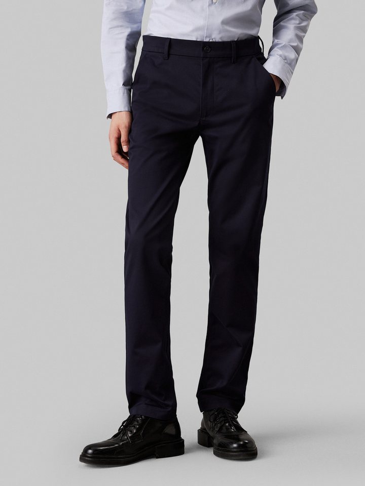 Calvin Klein Chinohose SATEEN STRETCH SLIM CHINO mit Logopatch von Calvin Klein