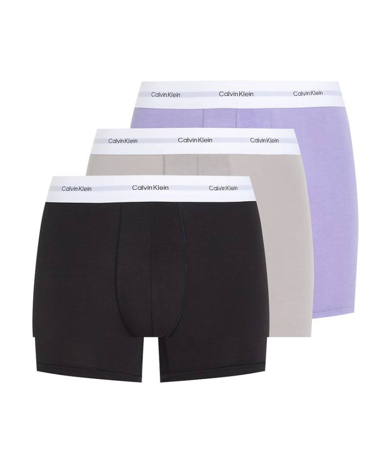 Calvin Klein - Cotton Modal - 3er-Pack elastische Boxershorts in Schwarz/Grau/Flieder von Calvin Klein