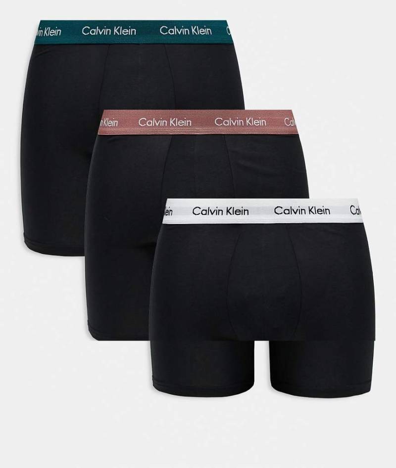 Calvin Klein - Cotton Stretch - 3er-Pack Boxershorts in Weiß/Petrol/Mauve-Schwarz von Calvin Klein