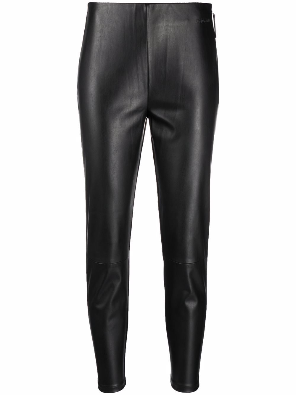 Calvin Klein Cropped-Leggings aus Faux-Leder - Schwarz von Calvin Klein