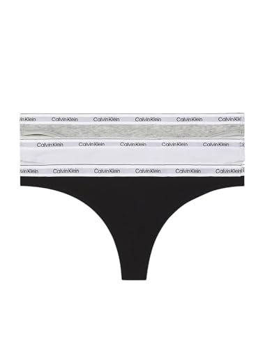 Calvin Klein Damen Strings Modern Logo Tangas, Mehrfarbig (Black/White/Grey Heather), XXL von Calvin Klein