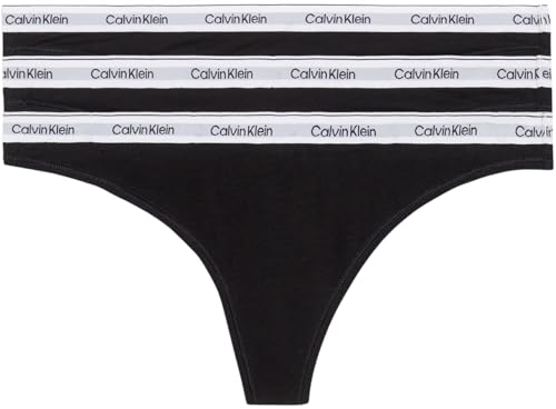 Calvin Klein Damen Strings Modern Logo Tangas, Schwarz (Black/Black/Black), XS von Calvin Klein