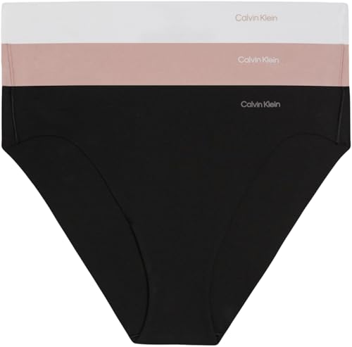 Calvin Klein Damen 3er Pack Slips Bikini Form Nahtlos, Mehrfarbig (Black/White/Subdued), 3XL von Calvin Klein