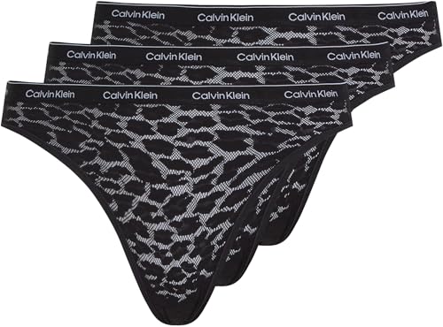 Calvin Klein Damen 3er Pack Slips Bikini Form Stretch, Schwarz (Black/Black/Black), L von Calvin Klein