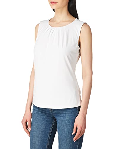 Calvin Klein Damen Ärmelloses Camisole mit Faltenausschnitt Tanktop/Cami Shirt, Weiß, 40 von Calvin Klein