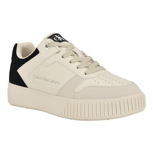 Calvin Klein Damen Ahliah Sneaker, Ivory/Black 152, 41 EU von Calvin Klein