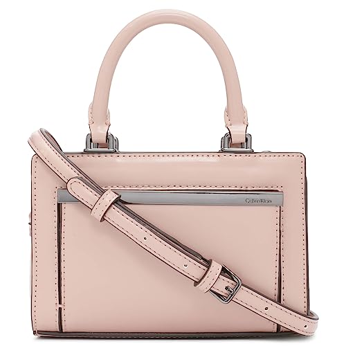 Calvin Klein Damen Astrid Triple Compartment Organizational Satchel Crossbody Mini-Umhängetasche mit DREI Fächern, Rosenholz von Calvin Klein
