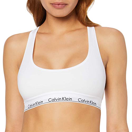 Calvin Klein Damen BH Bralette Bügellos mit Stretch, Weiß (White), XL von Calvin Klein