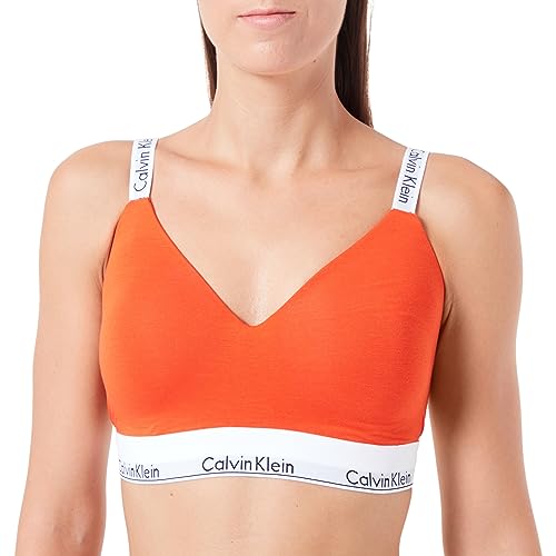 Calvin Klein Damen BH Bralette Lght Lined (Full Cup) Stretch, Orange (Spicy Orange), XS von Calvin Klein