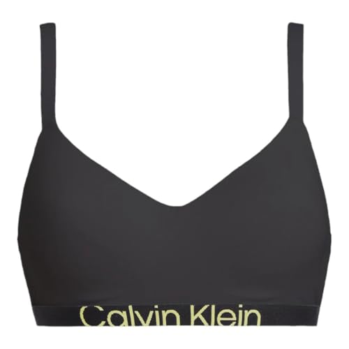 Calvin Klein Damen BH Bralette Lghtly Lined Stretch, Schwarz (Black/Sunny Lime), M von Calvin Klein