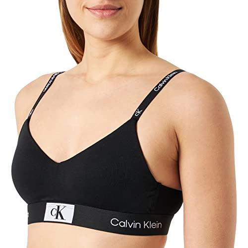 Calvin Klein Damen BH Bralette Light Lined Weich vorgeformte Cups, Schwarz (Black), L von Calvin Klein