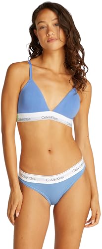 Calvin Klein Damen BH Bralette Triangle herausnehmbare Polster, Blau (Glacier), XL von Calvin Klein