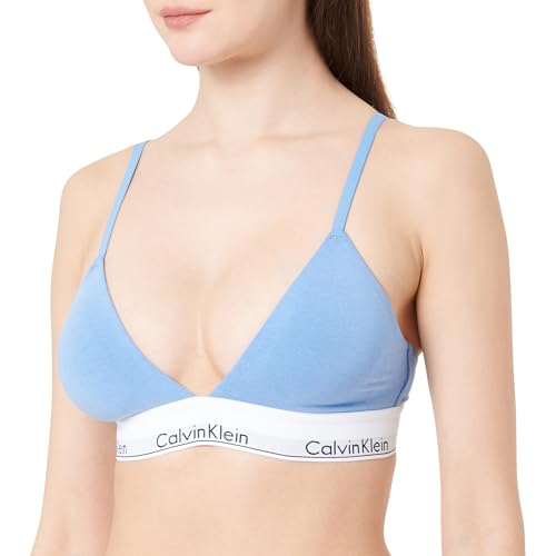 Calvin Klein Damen BH Bralette Triangle herausnehmbare Polster, Blau (Glacier), XS von Calvin Klein