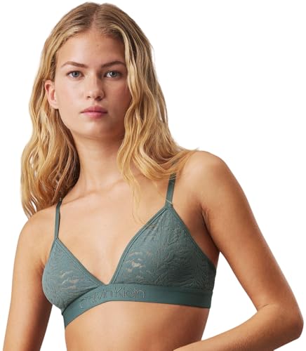 Calvin Klein Damen BH Bralette Unlined Triangle Stretch, Blue Performance (Grau), XS von Calvin Klein