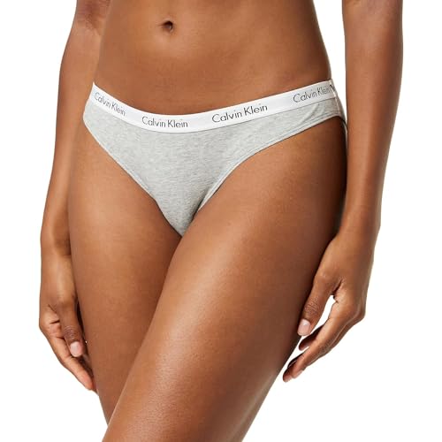 Calvin Klein Damen Slip Bikini Form Baumwolle mit Stretch, Grau (Grey Heather), L von Calvin Klein