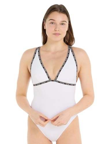 Calvin Klein Damen Badeanzug Modern, Weiß (PVH Classic White), S von Calvin Klein