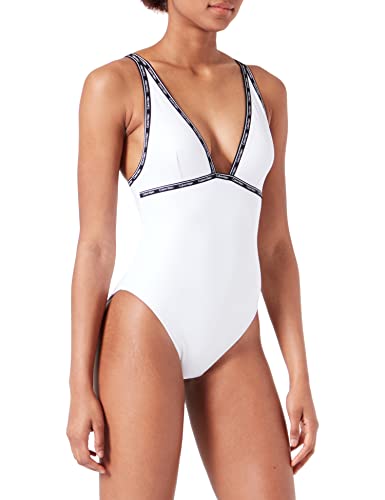 Calvin Klein Damen Badeanzug Modern, Weiß (PVH Classic White), S von Calvin Klein