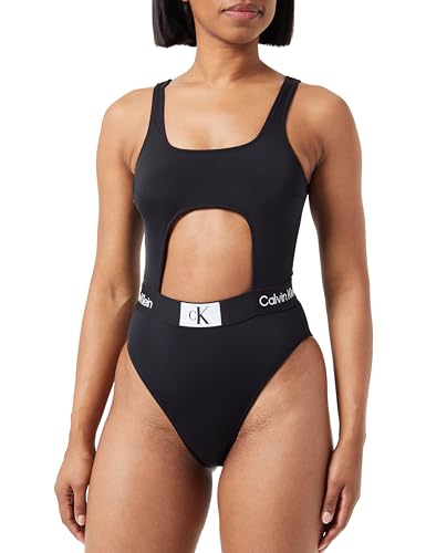 Calvin Klein Damen Badeanzug One Piece Cut Out, Schwarz (Pvh Black), L von Calvin Klein