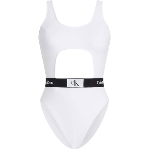 Calvin Klein Damen Badeanzug One Piece Cut Out, Weiß (Pvh Classic White), L von Calvin Klein