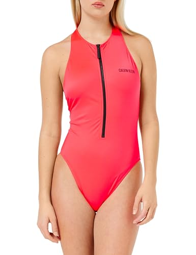 Calvin Klein Damen Badeanzug One Piece Racerback-Design, Rot (Signal Red), L von Calvin Klein