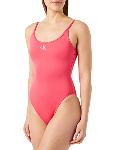 Calvin Klein Damen Badeanzug Scoop Back One Piece Modern, Rosa (Pink Flash), S von Calvin Klein