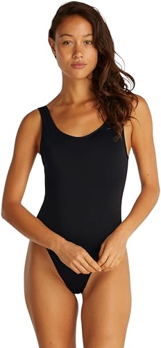 Calvin Klein Damen Badeanzug Scoop Back One Piece mit Logoträgern, Schwarz (Pvh Black), M von Calvin Klein