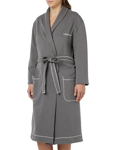 Calvin Klein Damen Robe 000QS7083E Bademäntel, Grau (Charcoal Gray), L-XL von Calvin Klein