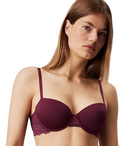 Calvin Klein Damen Balconette-BH Lightly Lined Stretch, Rot (Mauve Wine), 70C von Calvin Klein